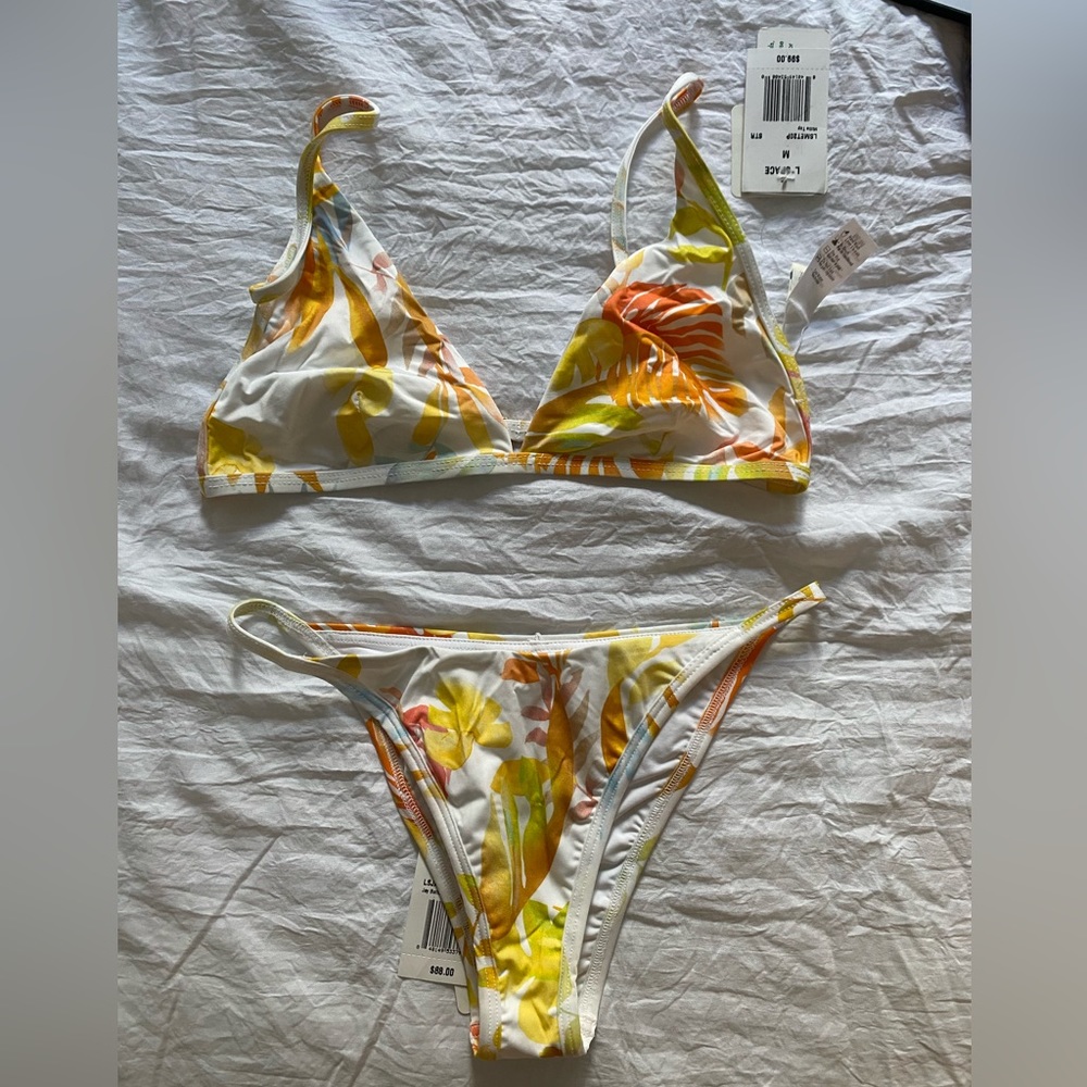 L space Millie top summer tropics set NWT